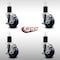 Service Caster 3.5'' SS Solid Poly Swivel 1-3/4'' Expanding Stem Caster Set with Brake, 4PK SCC-SSEX20S3514-SPUS-TLB-134-4 - alternate 3